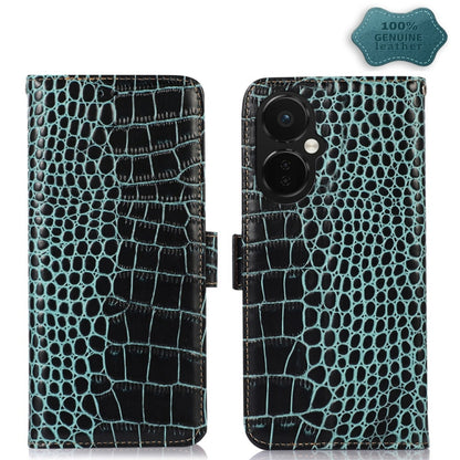 Crocodile Top Layer Cowhide RFID Leather Phone Case, For OnePlus 11 5G, For OnePlus Nord CE 3 Lite, For Motorola Moto E13 4G 2023, For Motorola Moto G53 5G