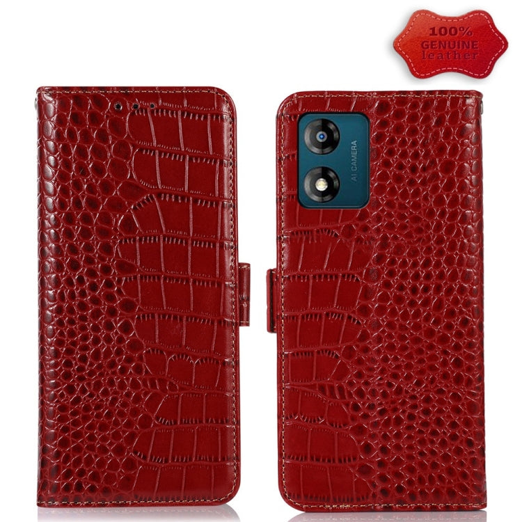 Crocodile Top Layer Cowhide RFID Leather Phone Case, For OnePlus 11 5G, For OnePlus Nord CE 3 Lite, For Motorola Moto E13 4G 2023, For Motorola Moto G53 5G
