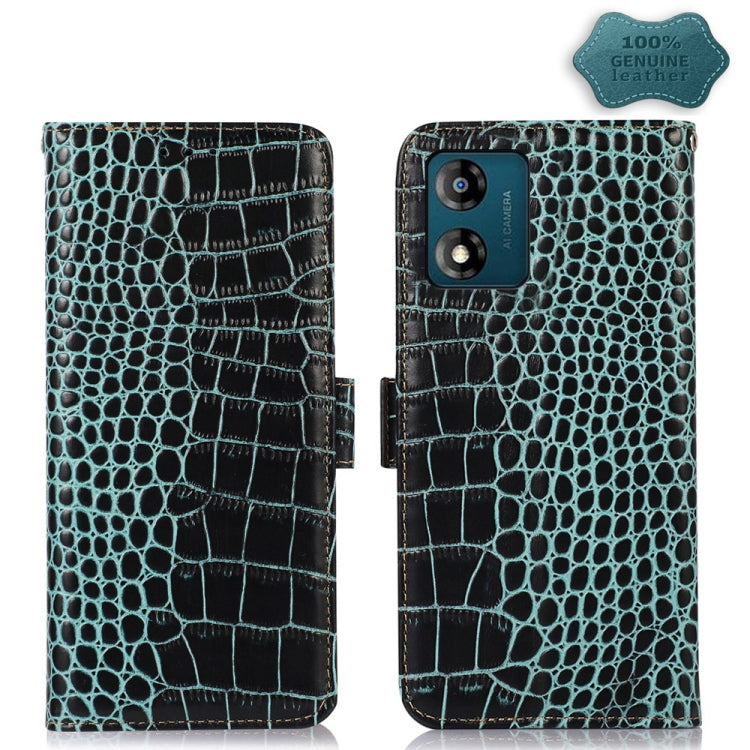 Crocodile Top Layer Cowhide RFID Leather Phone Case, For OnePlus 11 5G, For OnePlus Nord CE 3 Lite, For Motorola Moto E13 4G 2023, For Motorola Moto G53 5G