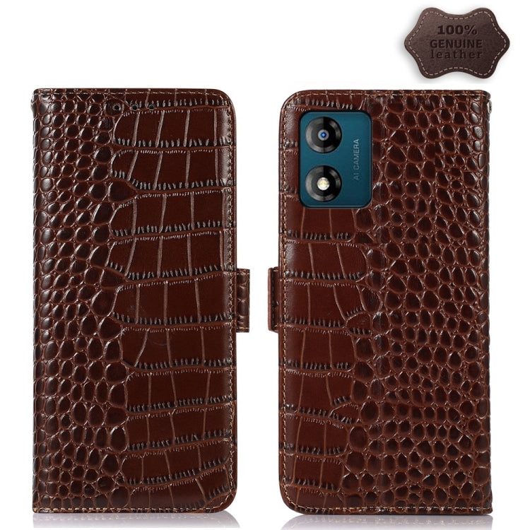 Crocodile Top Layer Cowhide RFID Leather Phone Case, For OnePlus 11 5G, For OnePlus Nord CE 3 Lite, For Motorola Moto E13 4G 2023, For Motorola Moto G53 5G