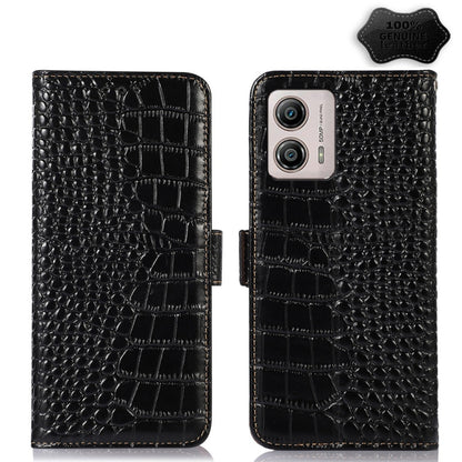 Crocodile Top Layer Cowhide RFID Leather Phone Case, For OnePlus 11 5G, For OnePlus Nord CE 3 Lite, For Motorola Moto E13 4G 2023, For Motorola Moto G53 5G