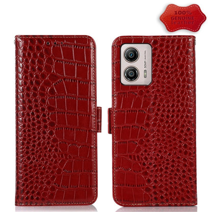 Crocodile Top Layer Cowhide RFID Leather Phone Case, For OnePlus 11 5G, For OnePlus Nord CE 3 Lite, For Motorola Moto E13 4G 2023, For Motorola Moto G53 5G