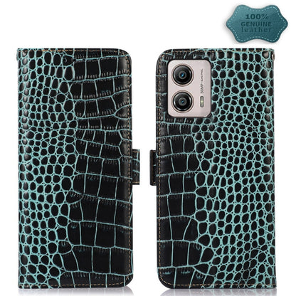 Crocodile Top Layer Cowhide RFID Leather Phone Case, For OnePlus 11 5G, For OnePlus Nord CE 3 Lite, For Motorola Moto E13 4G 2023, For Motorola Moto G53 5G