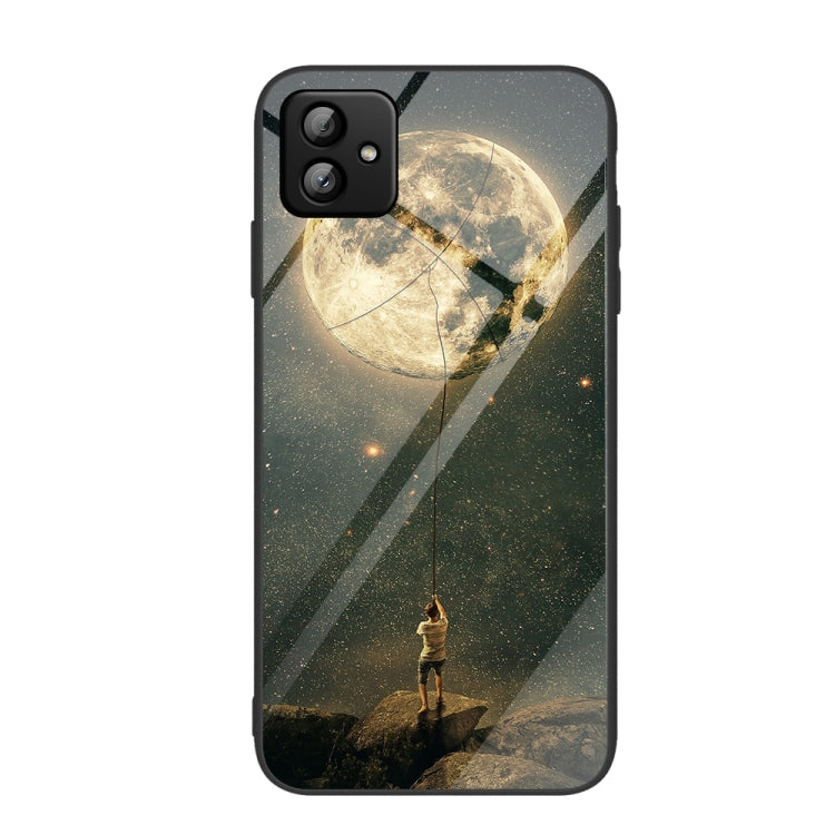 Colorful Painted Glass Phone Case, For Samsung Galaxy A04