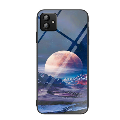 Colorful Painted Glass Phone Case, For Samsung Galaxy A04