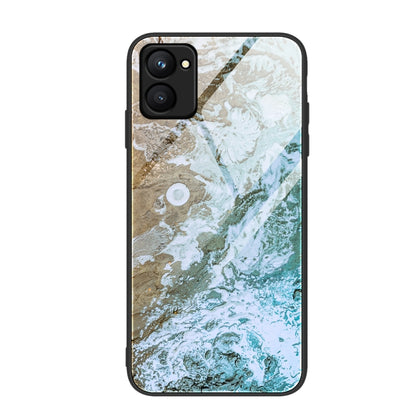 Marble Pattern Glass Phone Case, For OPPO A17, For Realme C33, For Honor Play6C