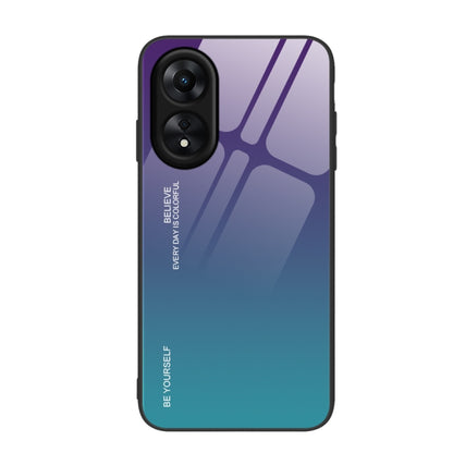 For OPPO A17 Gradient Color Glass Phone Case, For OPPO A17