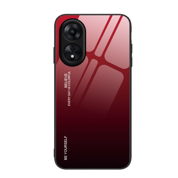 For OPPO A17 Gradient Color Glass Phone Case, For OPPO A17