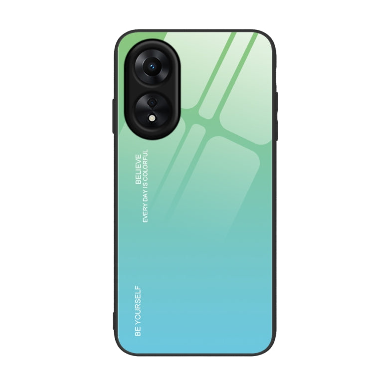 For OPPO A17 Gradient Color Glass Phone Case, For OPPO A17