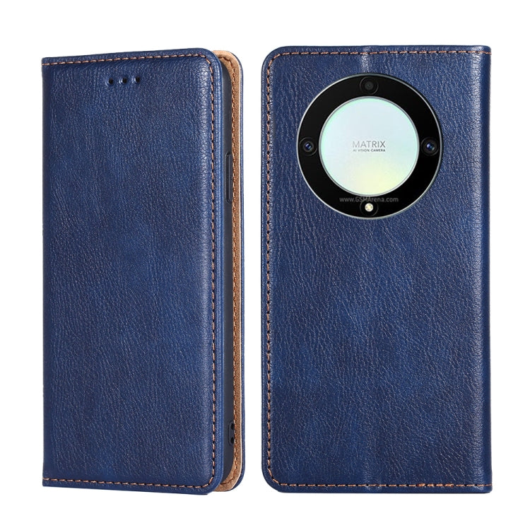 Gloss Oil Solid Color Magnetic Leather Phone Case, For Honor X9a 5G
