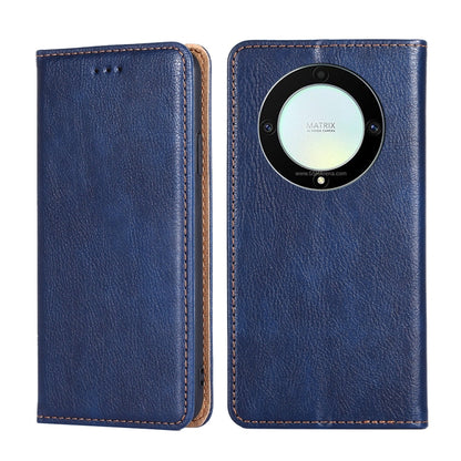 Gloss Oil Solid Color Magnetic Leather Phone Case, For Honor X9a 5G