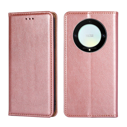 Gloss Oil Solid Color Magnetic Leather Phone Case, For Honor X9a 5G