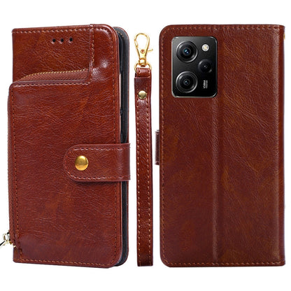 Zipper Bag Leather Phone Case, For Motorola Moto E13 4G, For OPPO A17k, For OPPO Reno8 T 4G, For Xiaomi Poco X5 Pro / Redmi Note 12 Pro Speed, For Honor X9a 5G