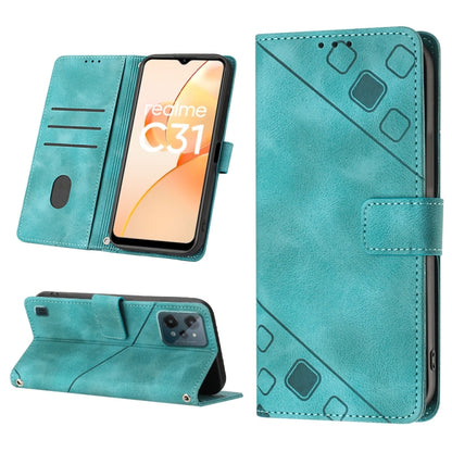 Skin-feel Embossed Leather Phone Case, For Realme C31 4G, For Realme C35, For Realme GT Neo3, For OnePlus Nord N20 5G / OPPO Reno7 Z 5G