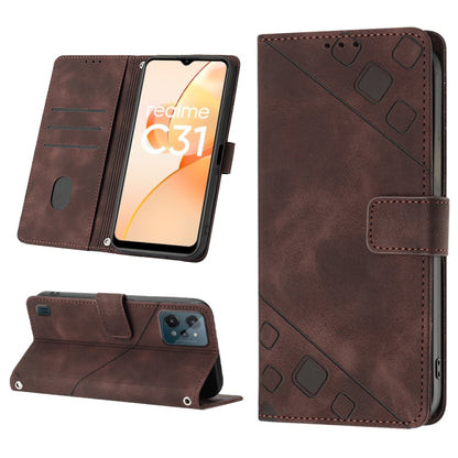 Skin-feel Embossed Leather Phone Case, For Realme C31 4G, For Realme C35, For Realme GT Neo3, For OnePlus Nord N20 5G / OPPO Reno7 Z 5G