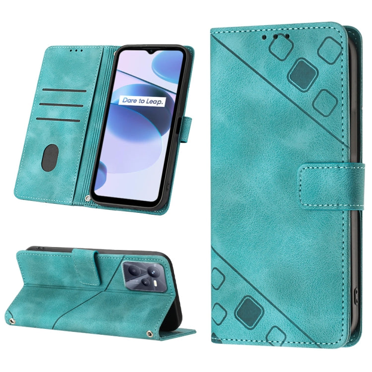 Skin-feel Embossed Leather Phone Case, For Realme C31 4G, For Realme C35, For Realme GT Neo3, For OnePlus Nord N20 5G / OPPO Reno7 Z 5G