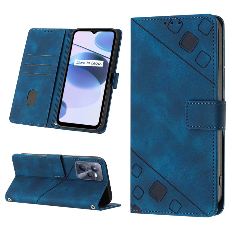 Skin-feel Embossed Leather Phone Case, For Realme C31 4G, For Realme C35, For Realme GT Neo3, For OnePlus Nord N20 5G / OPPO Reno7 Z 5G