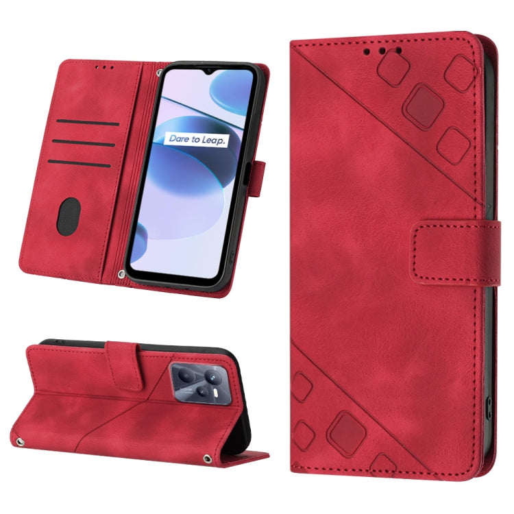 Skin-feel Embossed Leather Phone Case, For Realme C31 4G, For Realme C35, For Realme GT Neo3, For OnePlus Nord N20 5G / OPPO Reno7 Z 5G