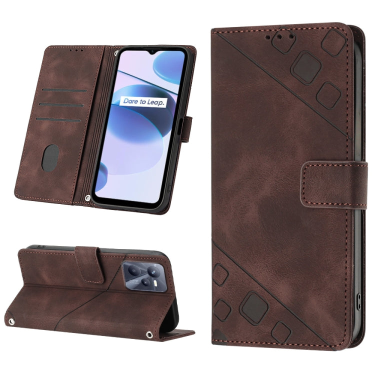 Skin-feel Embossed Leather Phone Case, For Realme C31 4G, For Realme C35, For Realme GT Neo3, For OnePlus Nord N20 5G / OPPO Reno7 Z 5G