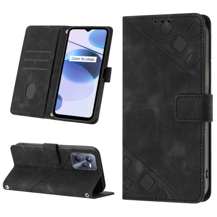 Skin-feel Embossed Leather Phone Case, For Realme C31 4G, For Realme C35, For Realme GT Neo3, For OnePlus Nord N20 5G / OPPO Reno7 Z 5G