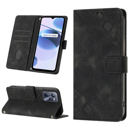 Skin-feel Embossed Leather Phone Case, For Realme C31 4G, For Realme C35, For Realme GT Neo3, For OnePlus Nord N20 5G / OPPO Reno7 Z 5G