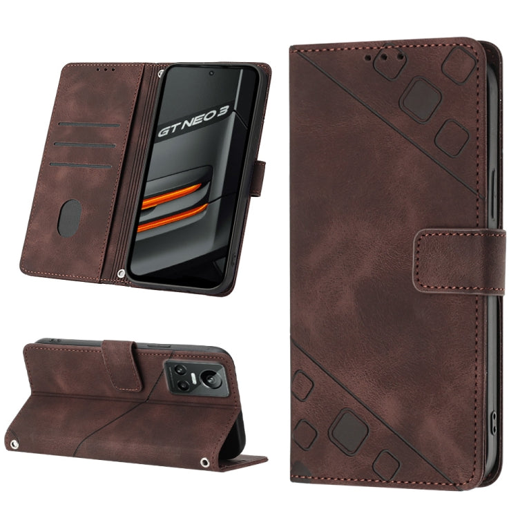 Skin-feel Embossed Leather Phone Case, For Realme C31 4G, For Realme C35, For Realme GT Neo3, For OnePlus Nord N20 5G / OPPO Reno7 Z 5G