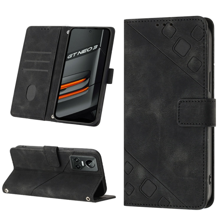 Skin-feel Embossed Leather Phone Case, For Realme C31 4G, For Realme C35, For Realme GT Neo3, For OnePlus Nord N20 5G / OPPO Reno7 Z 5G