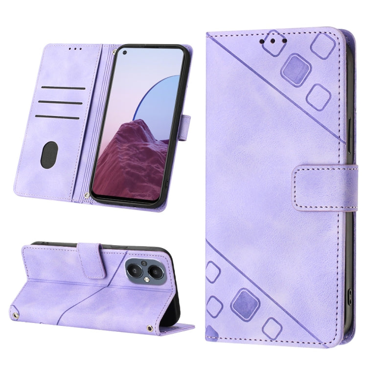 Skin-feel Embossed Leather Phone Case, For Realme C31 4G, For Realme C35, For Realme GT Neo3, For OnePlus Nord N20 5G / OPPO Reno7 Z 5G