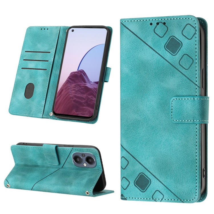 Skin-feel Embossed Leather Phone Case, For Realme C31 4G, For Realme C35, For Realme GT Neo3, For OnePlus Nord N20 5G / OPPO Reno7 Z 5G