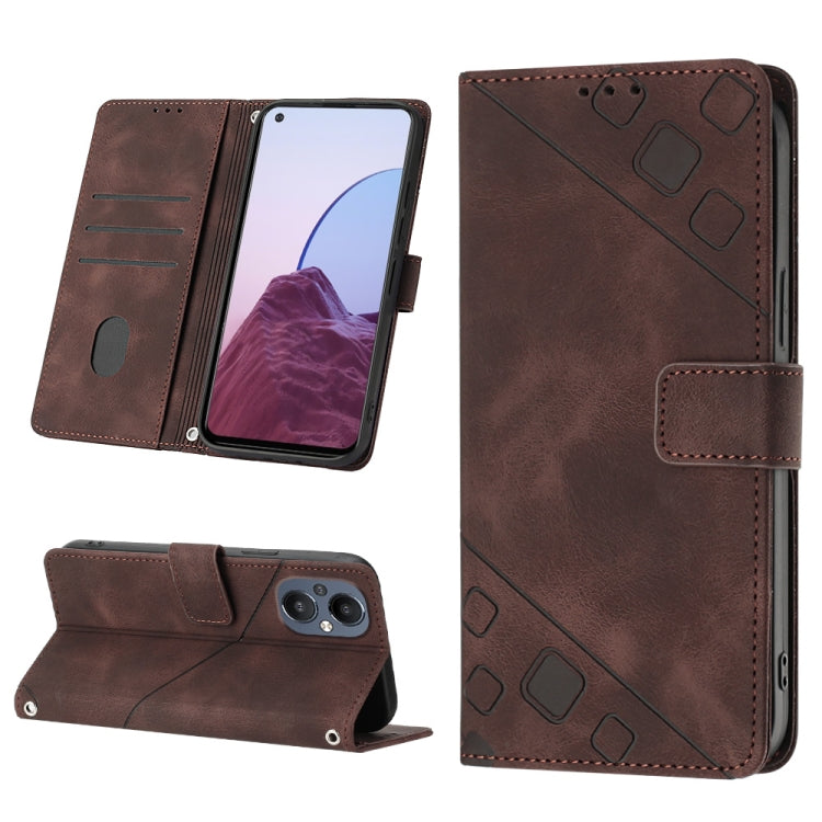 Skin-feel Embossed Leather Phone Case, For Realme C31 4G, For Realme C35, For Realme GT Neo3, For OnePlus Nord N20 5G / OPPO Reno7 Z 5G