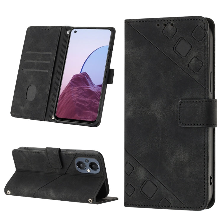 Skin-feel Embossed Leather Phone Case, For Realme C31 4G, For Realme C35, For Realme GT Neo3, For OnePlus Nord N20 5G / OPPO Reno7 Z 5G