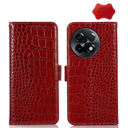 Crocodile Top Layer Cowhide Leather Phone Case, For OnePlus Ace 2 5G, For Xiaomi Redmi 12C / 11A