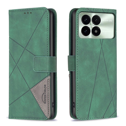 Magnetic Buckle Rhombus Texture Leather Phone Case, For Xiaomi Redmi Note 13 4G Global, For Xiaomi Redmi K70E, For Xiaomi Redmi Note 13, For Xiaomi Redmi 13C