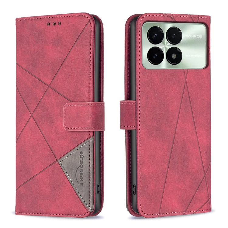 Magnetic Buckle Rhombus Texture Leather Phone Case, For Xiaomi Redmi Note 13 4G Global, For Xiaomi Redmi K70E, For Xiaomi Redmi Note 13, For Xiaomi Redmi 13C