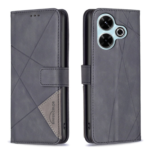 Magnetic Buckle Rhombus Texture Leather Phone Case, For Xiaomi Poco M6 4G / Redmi 13 4G, For Xiaomi Redmi Note 13 Pro 4G Global, For Xiaomi Poco M6 Pro 4G, For Xiaomi Redmi A3