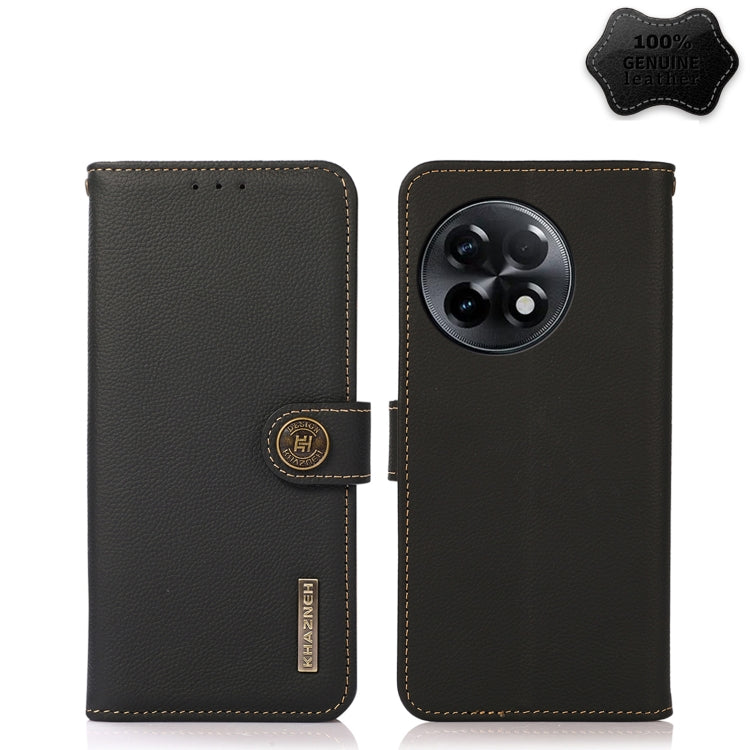 KHAZNEH Custer Texture RFID Genuine Leather Phone Case, For OnePlus Ace 2 5G, For Xiaomi Redmi 12C/Redmi 11A 4G