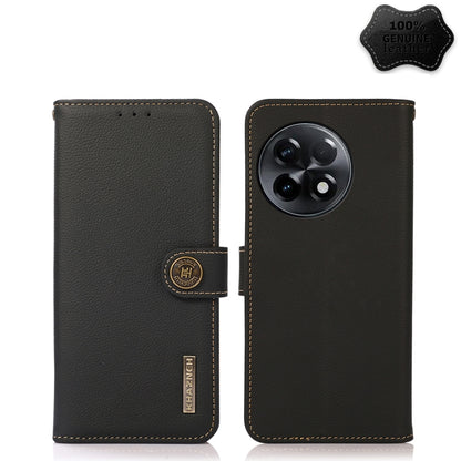 KHAZNEH Custer Texture RFID Genuine Leather Phone Case, For OnePlus Ace 2 5G, For Xiaomi Redmi 12C/Redmi 11A 4G