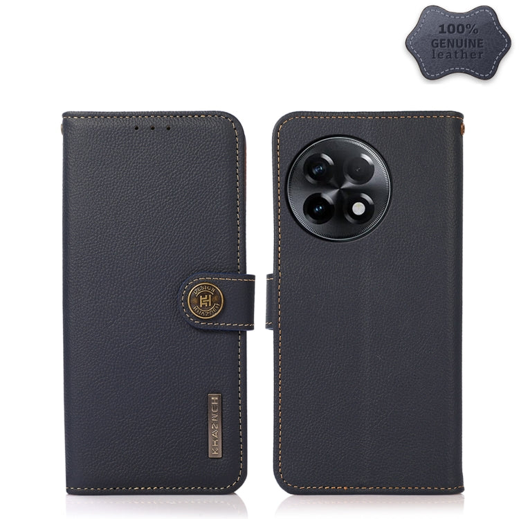 KHAZNEH Custer Texture RFID Genuine Leather Phone Case, For OnePlus Ace 2 5G, For Xiaomi Redmi 12C/Redmi 11A 4G