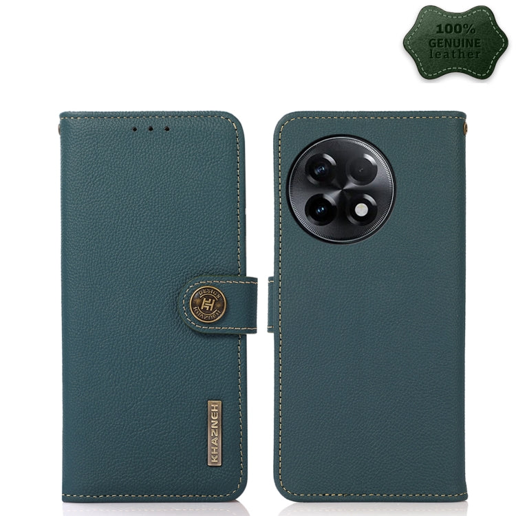KHAZNEH Custer Texture RFID Genuine Leather Phone Case, For OnePlus Ace 2 5G, For Xiaomi Redmi 12C/Redmi 11A 4G