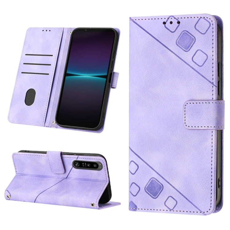 Skin-feel Embossed Leather Phone Case, For Sony Xperia 1 IV, For Sony Xperia 5 IV, For Sony Xperia 10 IV, For OPPO A78