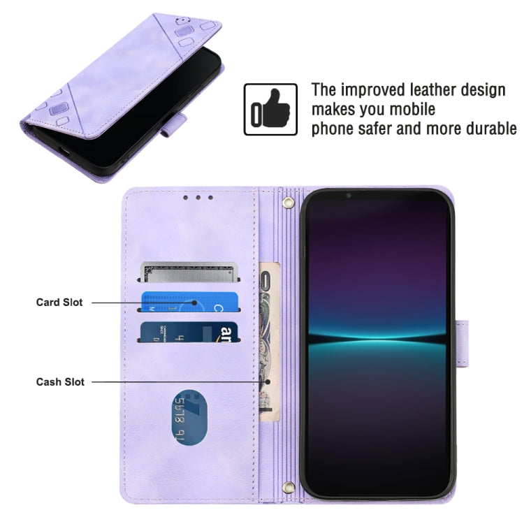 Skin-feel Embossed Leather Phone Case, For Sony Xperia 1 IV, For Sony Xperia 5 IV, For Sony Xperia 10 IV, For OPPO A78
