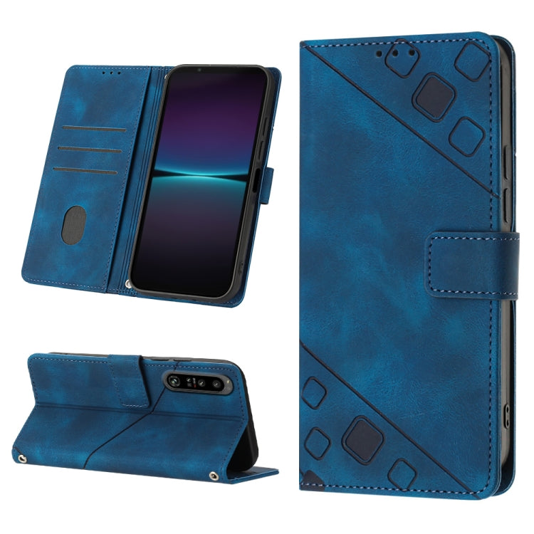 Skin-feel Embossed Leather Phone Case, For Sony Xperia 1 IV, For Sony Xperia 5 IV, For Sony Xperia 10 IV, For OPPO A78