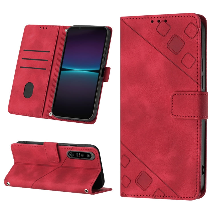 Skin-feel Embossed Leather Phone Case, For Sony Xperia 1 IV, For Sony Xperia 5 IV, For Sony Xperia 10 IV, For OPPO A78