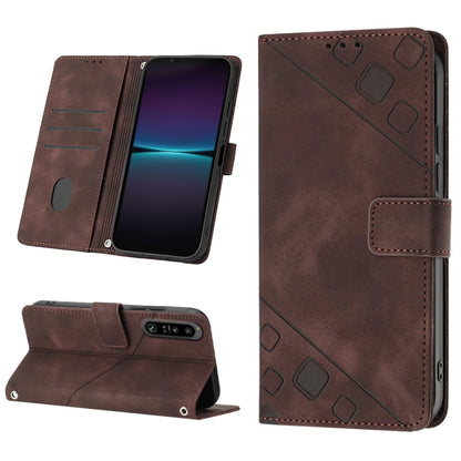 Skin-feel Embossed Leather Phone Case, For Sony Xperia 1 IV, For Sony Xperia 5 IV, For Sony Xperia 10 IV, For OPPO A78
