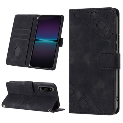 Skin-feel Embossed Leather Phone Case, For Sony Xperia 1 IV, For Sony Xperia 5 IV, For Sony Xperia 10 IV, For OPPO A78