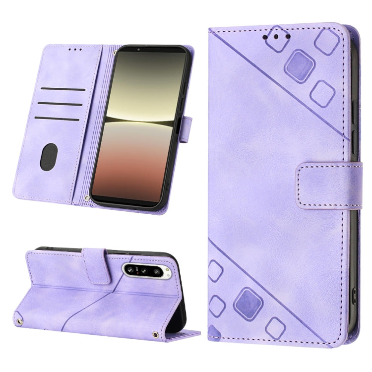 Skin-feel Embossed Leather Phone Case, For Sony Xperia 1 IV, For Sony Xperia 5 IV, For Sony Xperia 10 IV, For OPPO A78