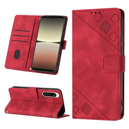 Skin-feel Embossed Leather Phone Case, For Sony Xperia 1 IV, For Sony Xperia 5 IV, For Sony Xperia 10 IV, For OPPO A78