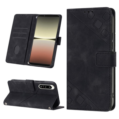 Skin-feel Embossed Leather Phone Case, For Sony Xperia 1 IV, For Sony Xperia 5 IV, For Sony Xperia 10 IV, For OPPO A78