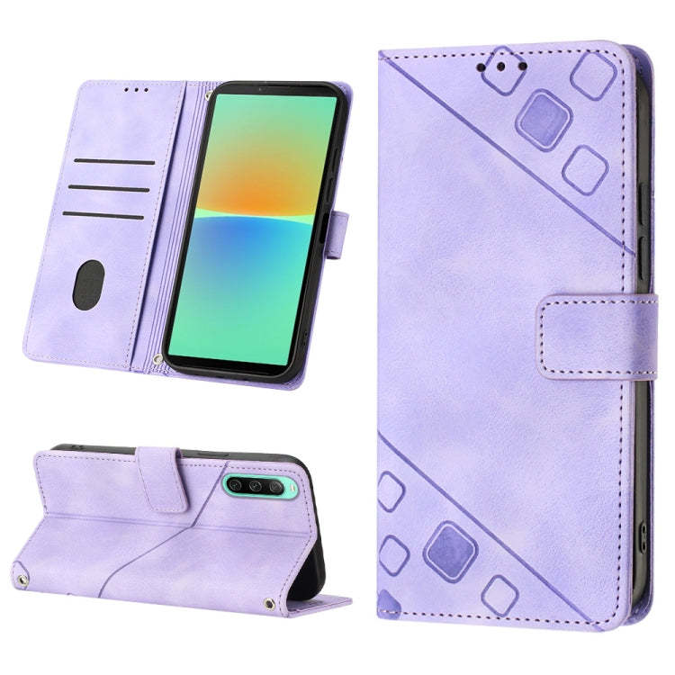 Skin-feel Embossed Leather Phone Case, For Sony Xperia 1 IV, For Sony Xperia 5 IV, For Sony Xperia 10 IV, For OPPO A78