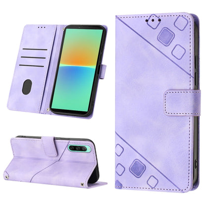 Skin-feel Embossed Leather Phone Case, For Sony Xperia 1 IV, For Sony Xperia 5 IV, For Sony Xperia 10 IV, For OPPO A78